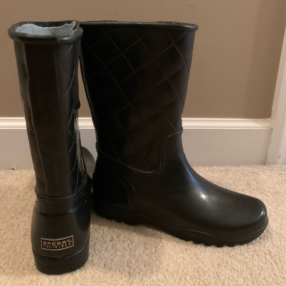 ❤️SOLD❤️ Sperry Topsider Black Rubber Boots